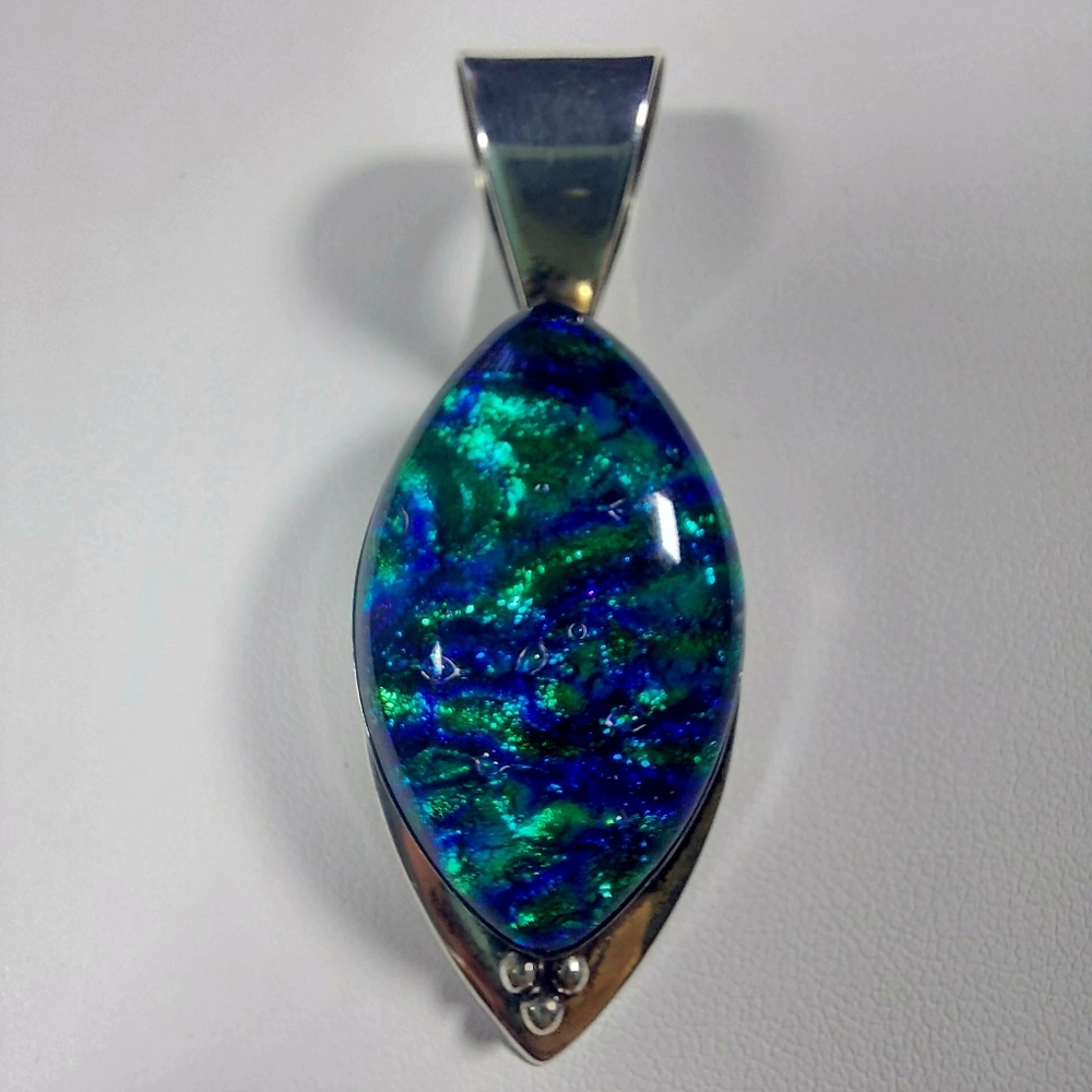 HTF VINTAGE JAY KING DTR DICHROIC GLASS PENDANT